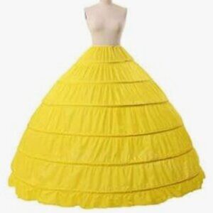 MISSYDRESS Full A-line 6 Hoop Floor-length Bridal hoop skirt YELLOW